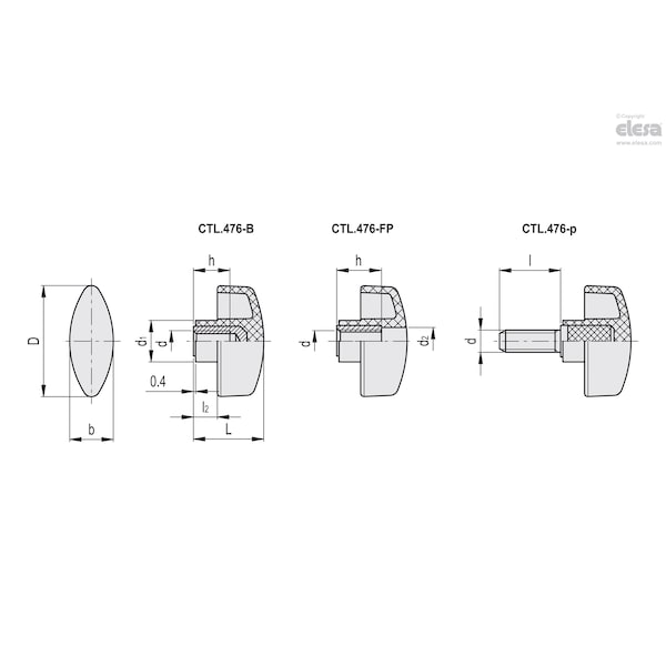 Zinc-plated Steel Threaded Stud, CTL.476/25 P-M5x16